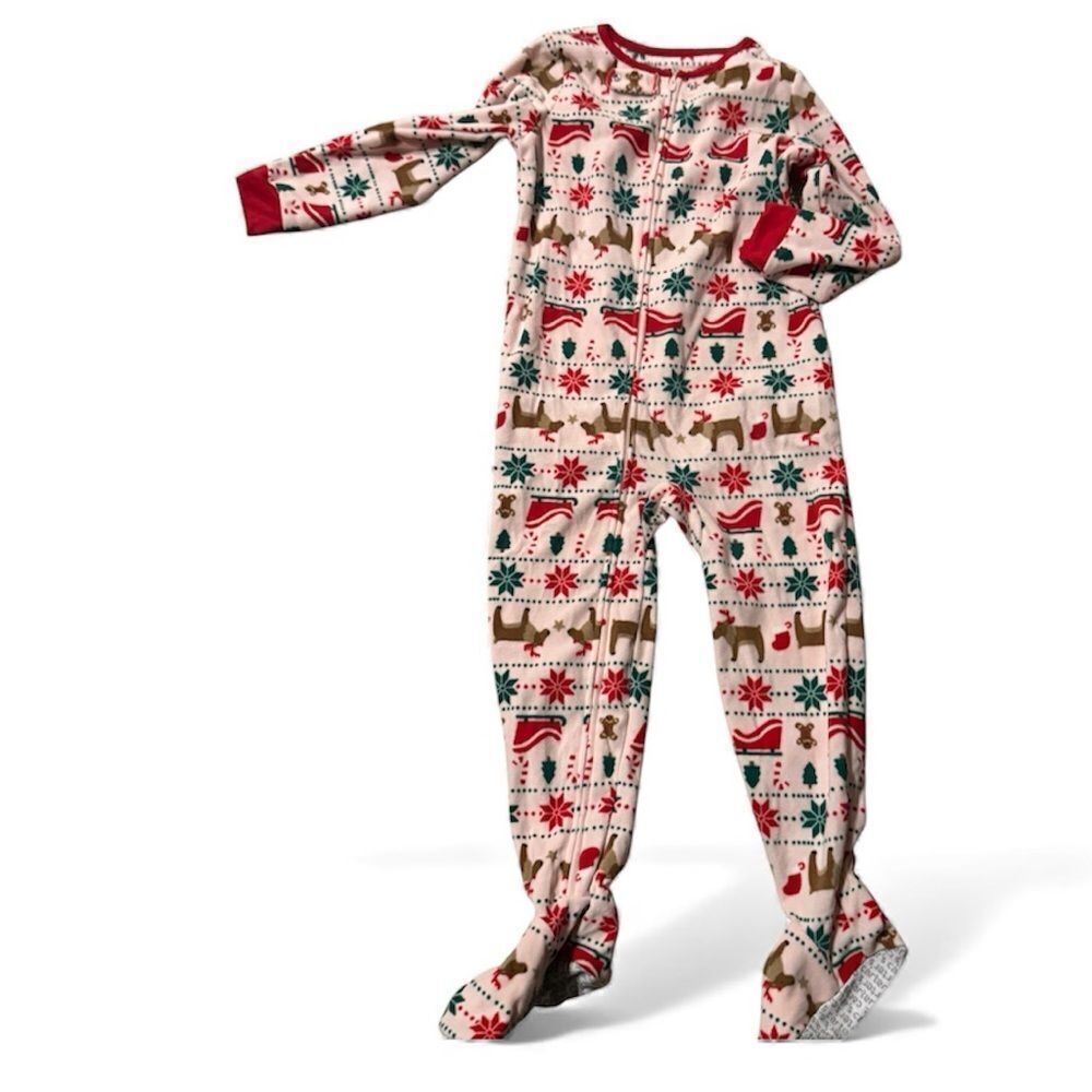 Baby Girl Carter's Fair Isle One-Piece Footed Pajamas, Infant Girl's, Pink 3T - Picture 4 of 7